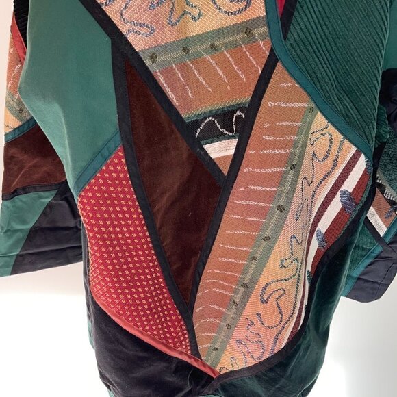 Solveig Open Jacket Size Large L Womens Reversible Canvas Patchwork Cape Town - Picture 7 of 14